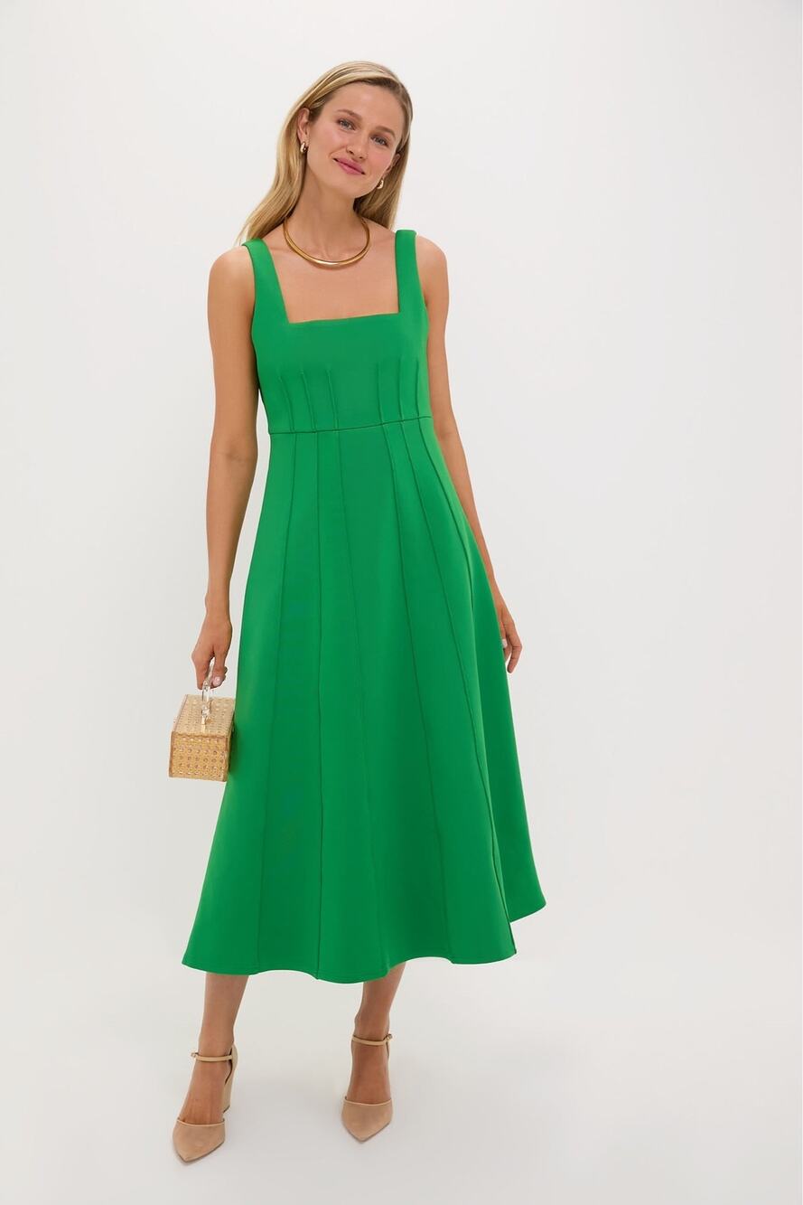 Tuckernuck Julietta Green Double Knit Jersey Dress